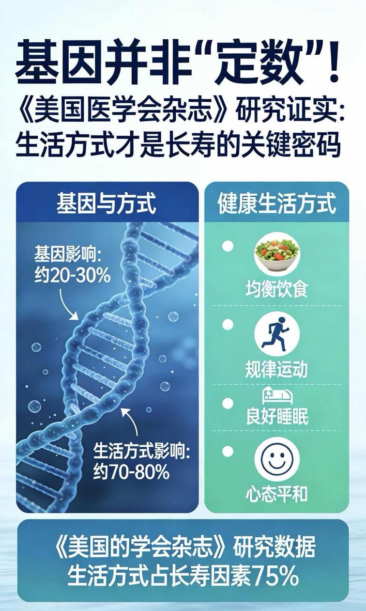 基因并非“定数”!生活方式才是长寿的关键密码 基因并非“定数”!生活方式才是长寿的关键密码