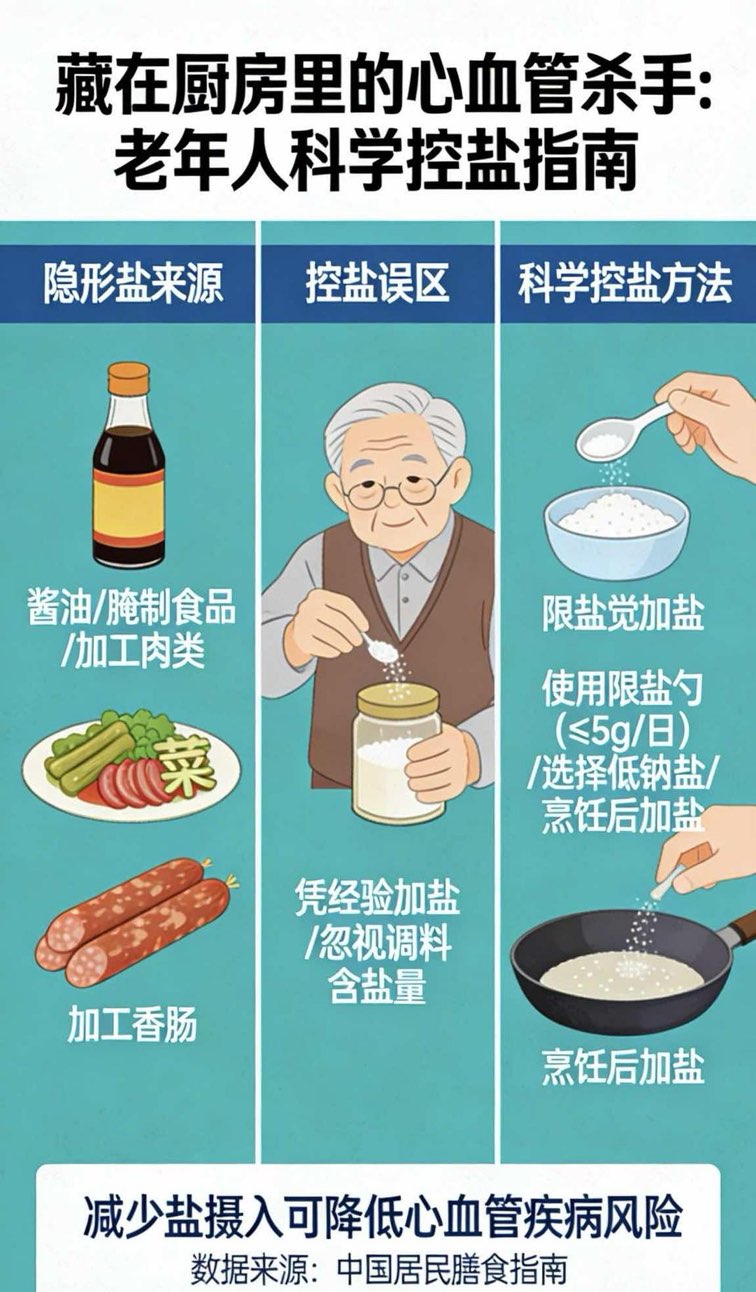 藏在厨房里的心血管杀手,老年人如何科学控盐不减味 藏在厨房里的心血管杀手,老年人如何科学控盐不减味